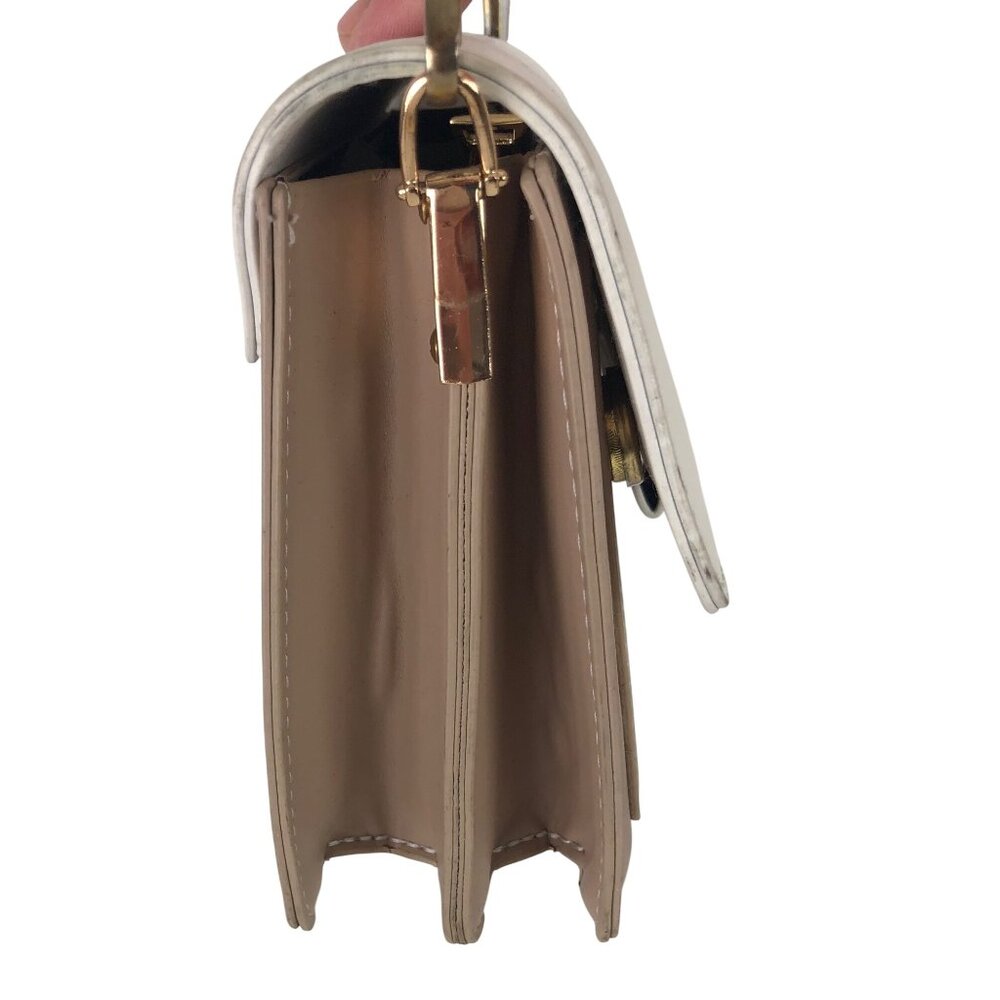 Colorblock Crossbody Bag w/Gold Chain Strap & Adjustable Leather Shoulder Strap - Picture 6 of 15